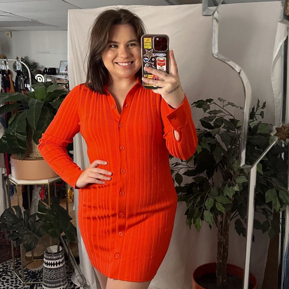 Milly x Revolve Polo Cardigan Mini Dress Coral Size Small NWT